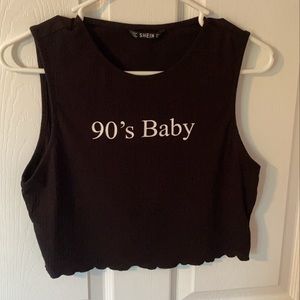 Black crop top. Never been worn. Size large.
